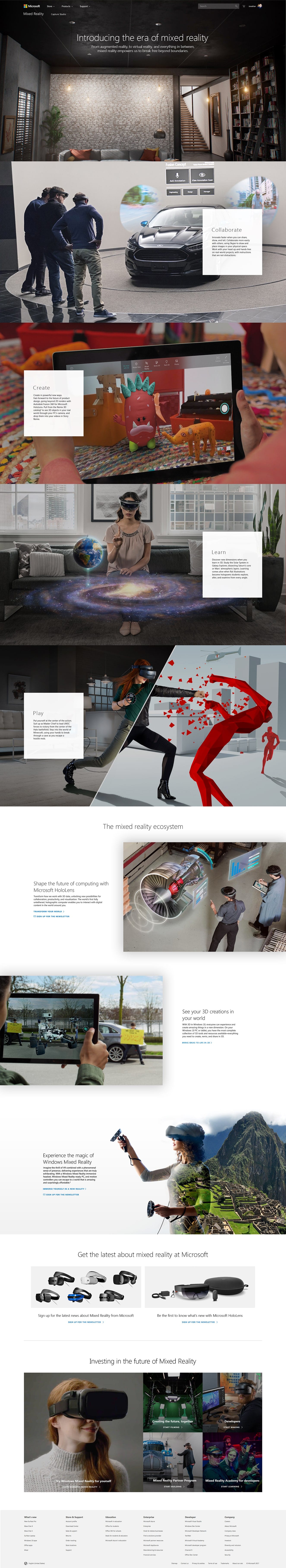 Mixed Reality Homepage